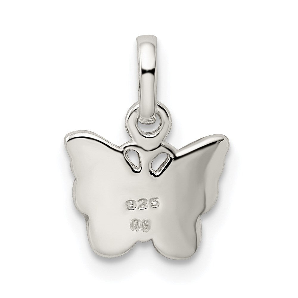 Sterling Silver Enamel Kid'S Butterfly Pendant