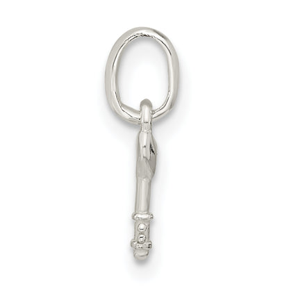 Sterling Silver Pink Cz Key Kid'S Pendant