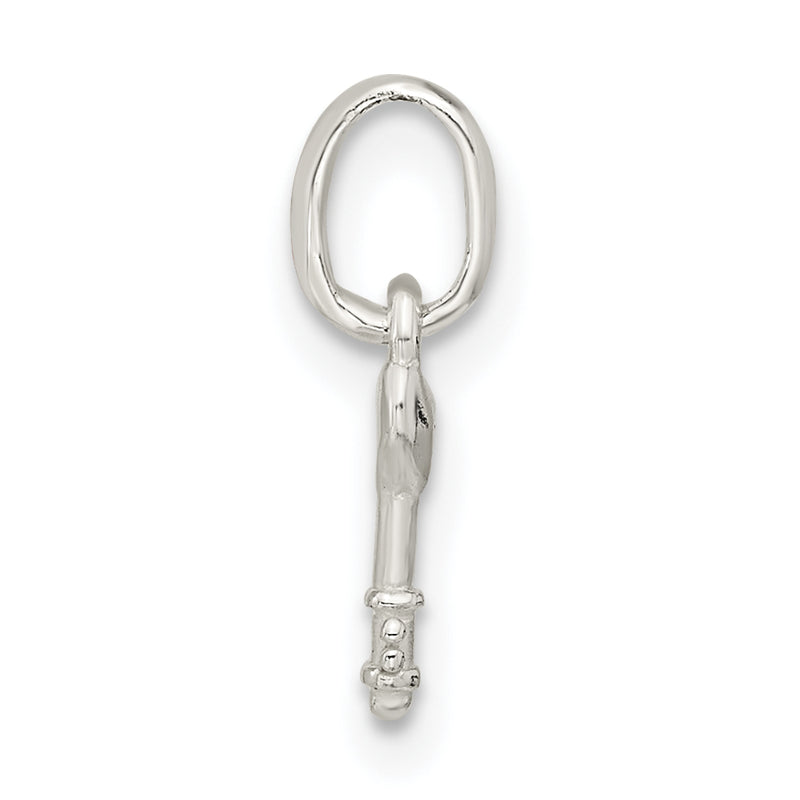 Sterling Silver Pink Cz Key Kid'S Pendant