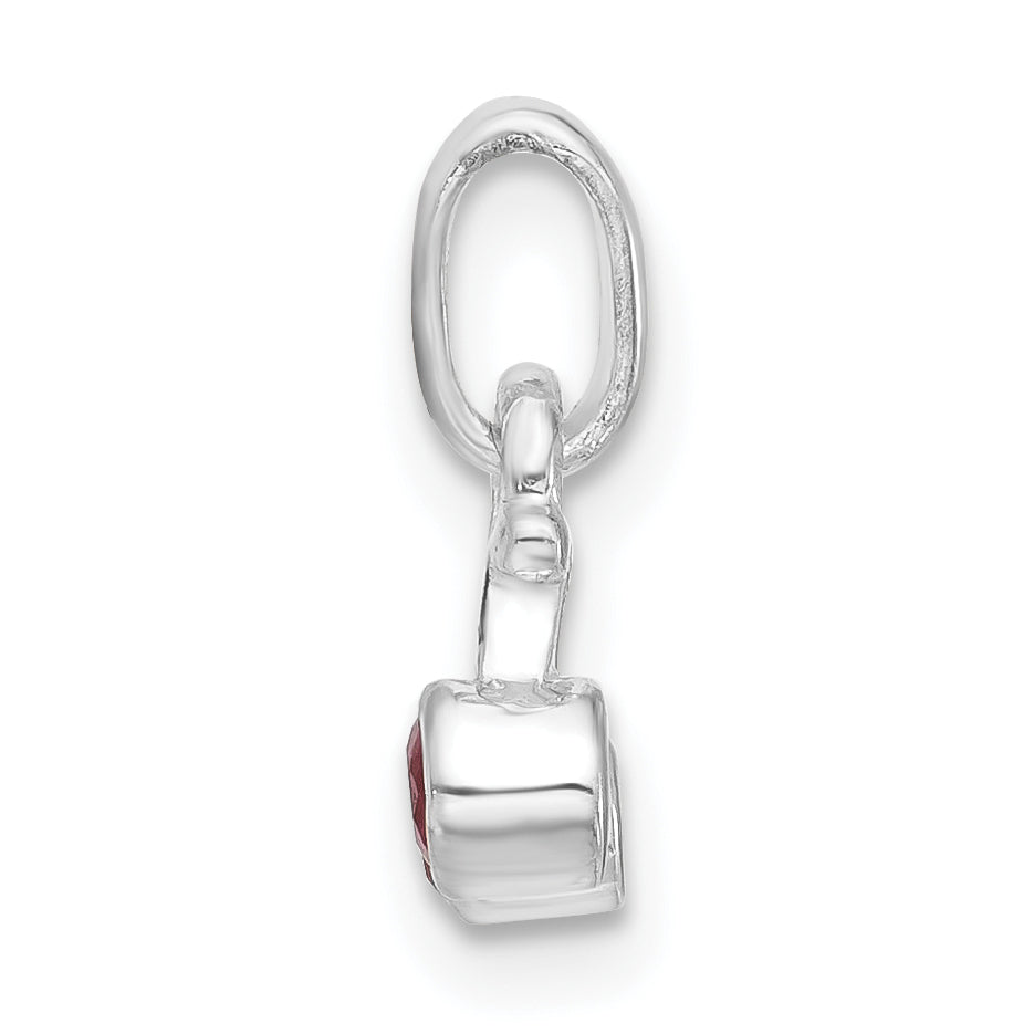 Sterling Silver Synthetic Ruby Cherry Kid'S Pendant