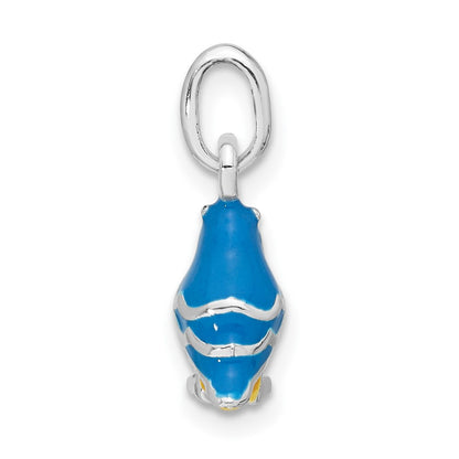 Sterling Silver 3D Enamel Bird Kid'S Pendant