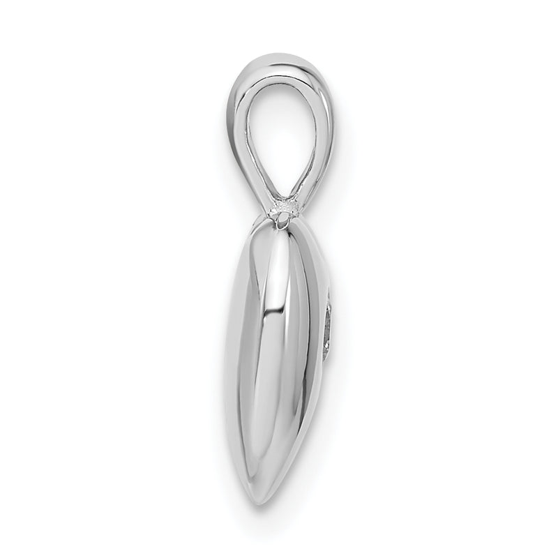 Sterling Silver Polished Cz Heart Pendant