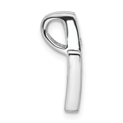 Sterling Silver Brushed & Polished Cz Slide