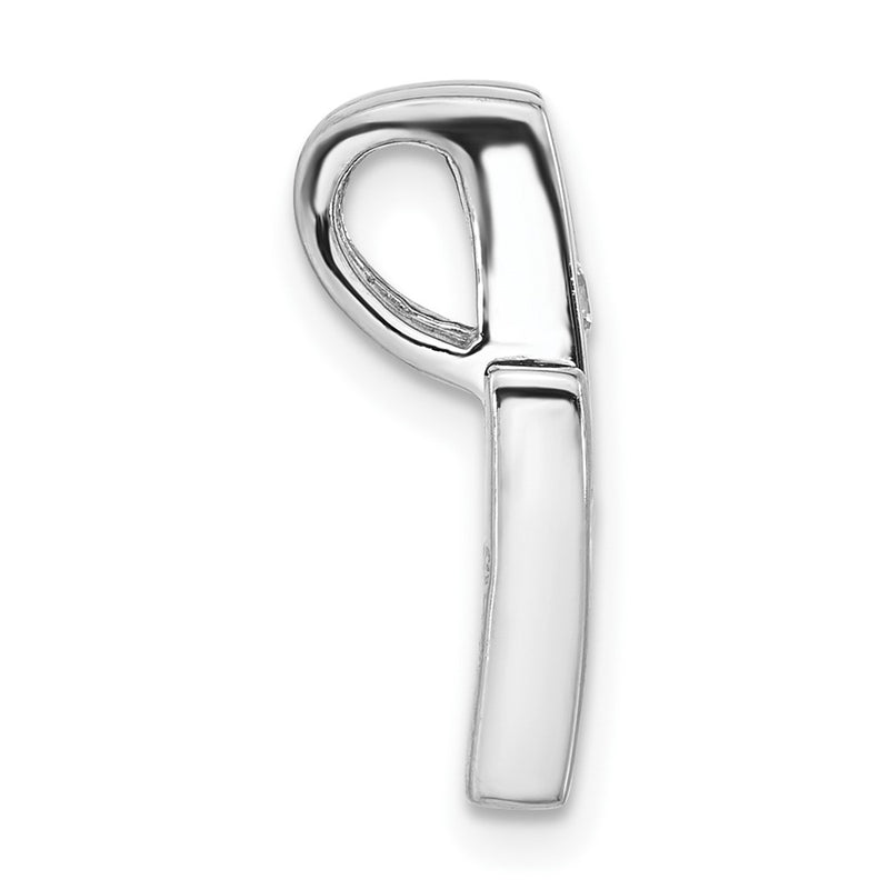 Sterling Silver Brushed & Polished Cz Slide