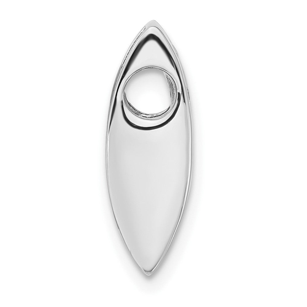 Sterling Silver Brushed And Polished Cz Slide