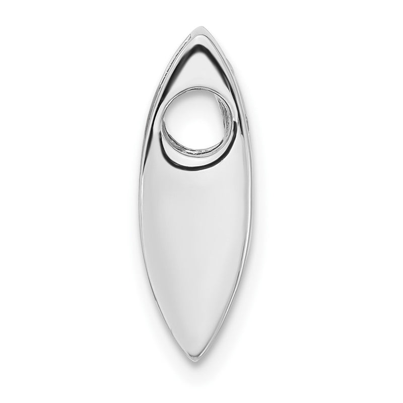 Sterling Silver Brushed And Polished Cz Slide