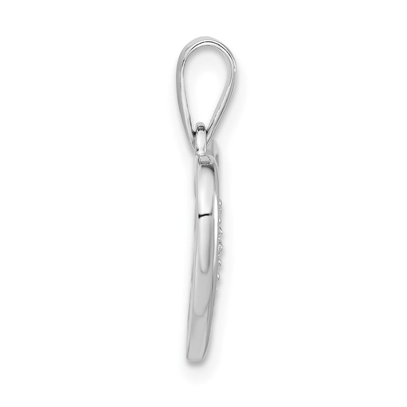Sterling Silver Polished Cz Heart Pendant