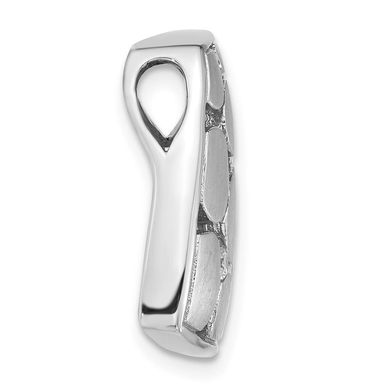 Sterling Silver Satin & Polished Cz Slide