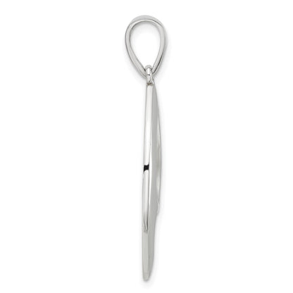 Sterling Silver Rhodium-Plated Polished & Satin Fancy Pendant