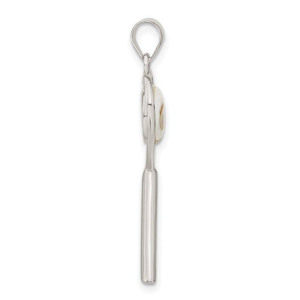 Sterling Silver Polished Shiva Eye In Heart Key Pendant