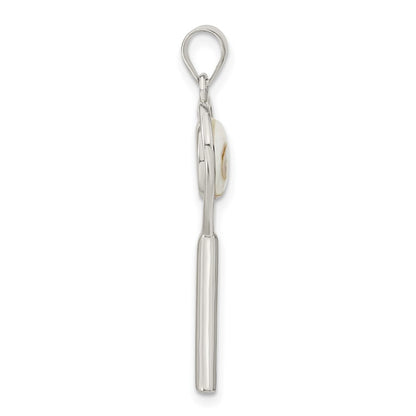 Sterling Silver Polished Shiva Eye In Heart Key Pendant