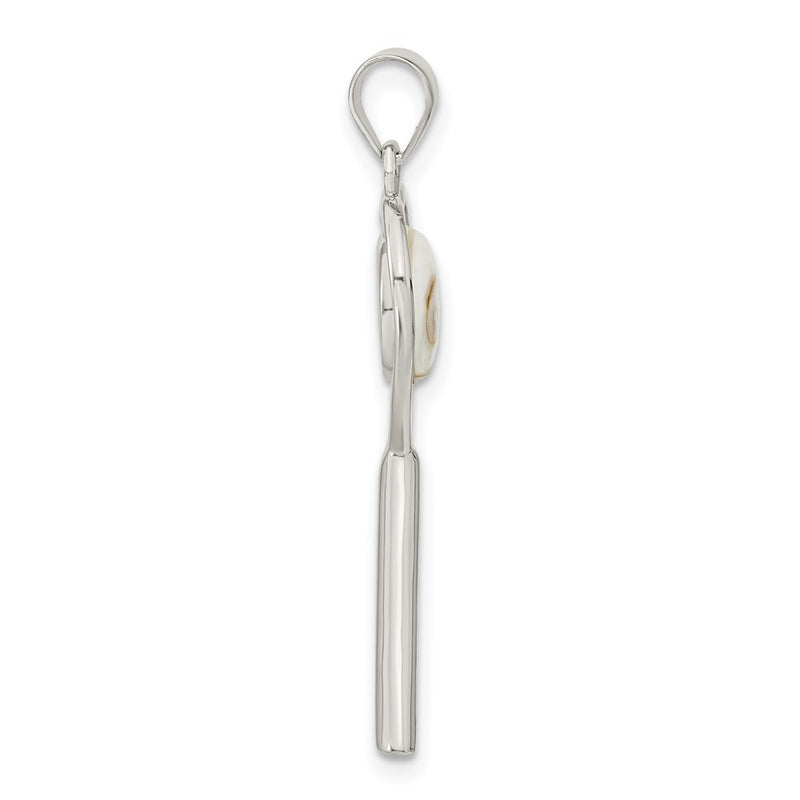 Sterling Silver Polished Shiva Eye In Heart Key Pendant