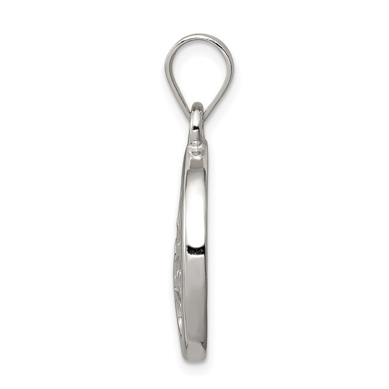 Sterling Silver Polished Round Tree Pendant