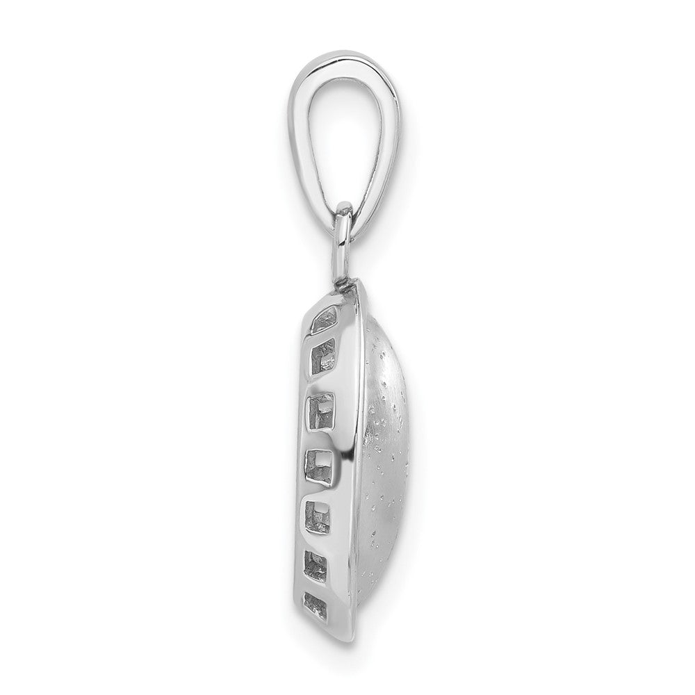 Sterling Silver Polished And Textured Oval Pendant