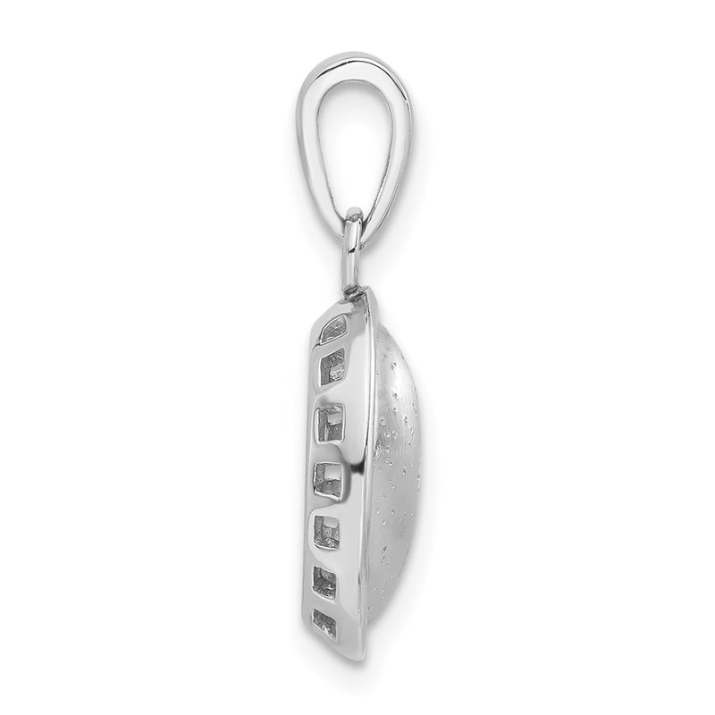 Sterling Silver Polished And Textured Oval Pendant