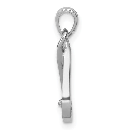 Sterling Silver Rhodium-Plated W/Cz Pendant