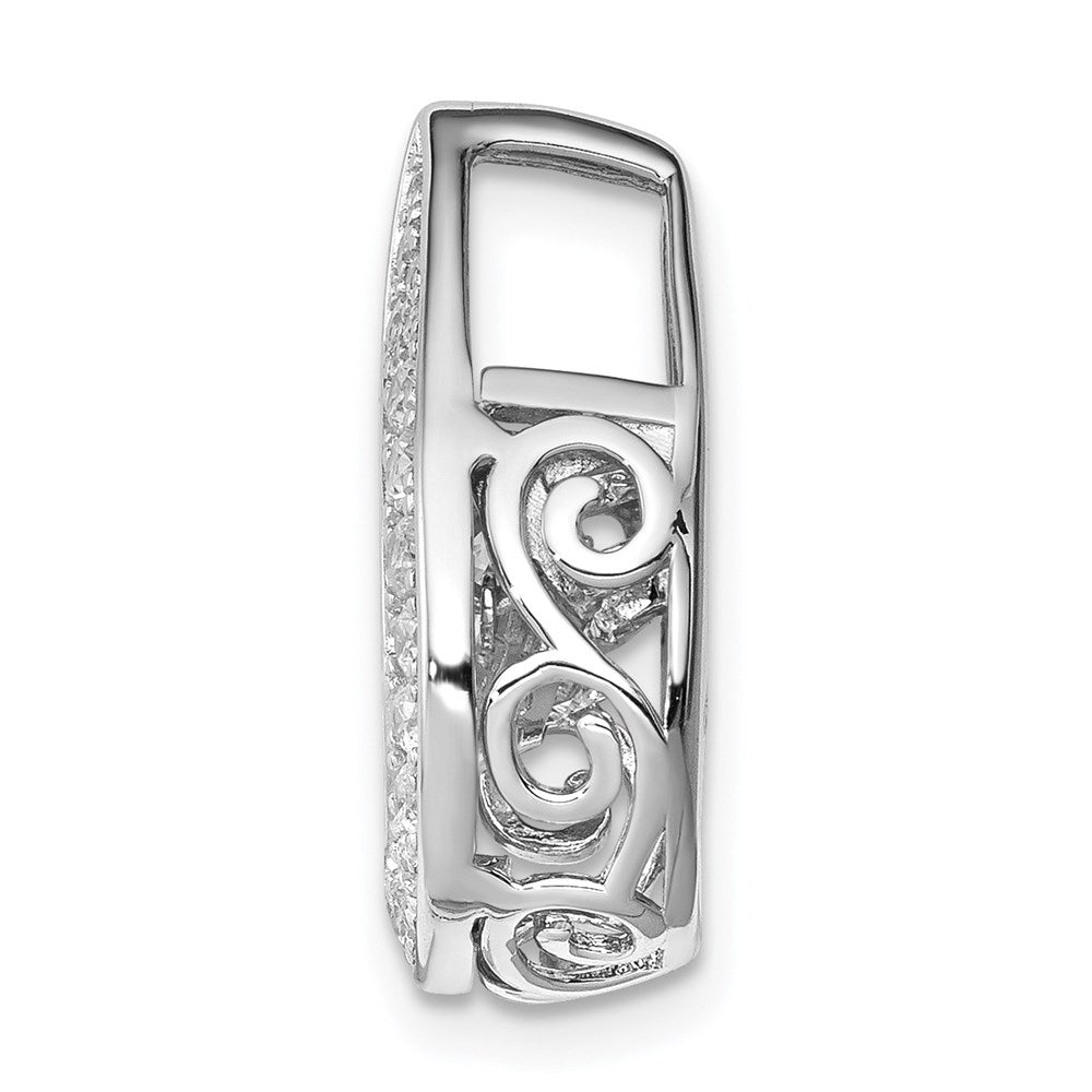 Sterling Silver Platinum-Plated Vibrant Cz Pendant