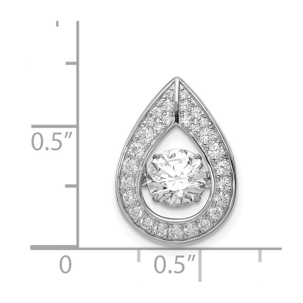 Sterling Silver Platinum-Plated Vibrant Cz Pendant