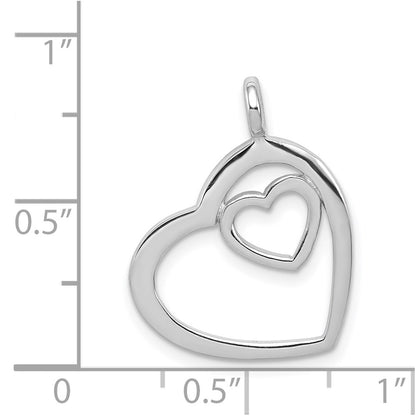 Sterling Silver Rhodium-Plated Heart Pendant