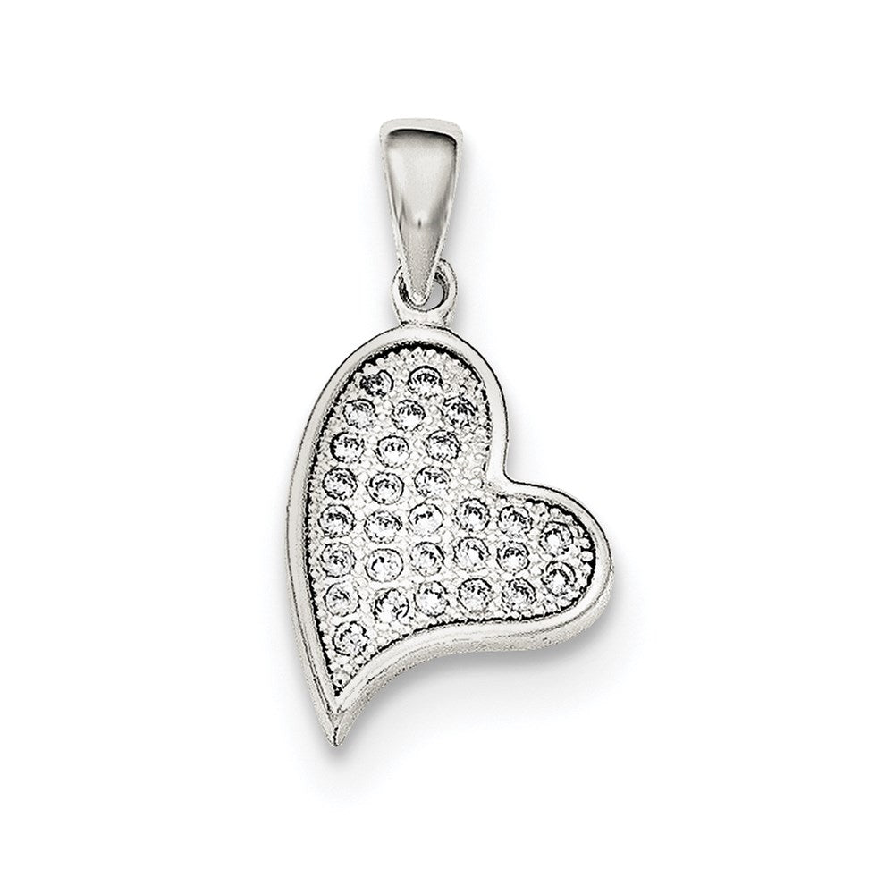 Sterling Silver Cz Heart Pendant