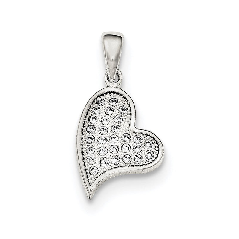 Sterling Silver Cz Heart Pendant