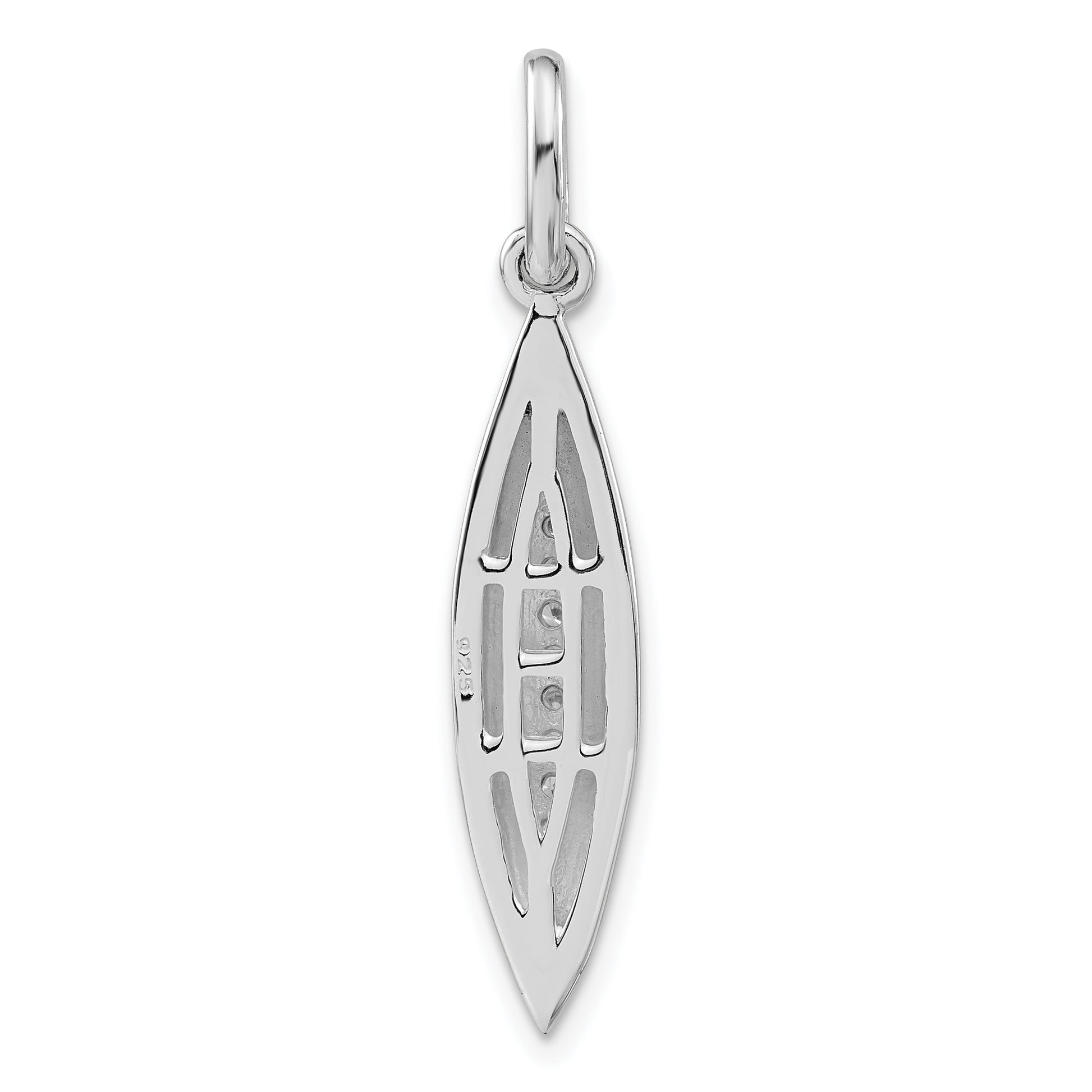 Sterling Silver Polished Cz Pendant