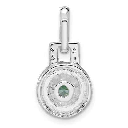 Sterling Silver Polished Topaz And White Cz Pendant
