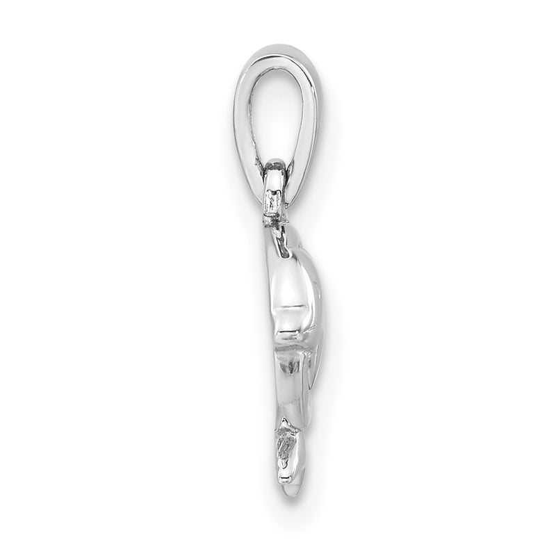 Sterling Silver Polished Dolphin In Hoop Pendant