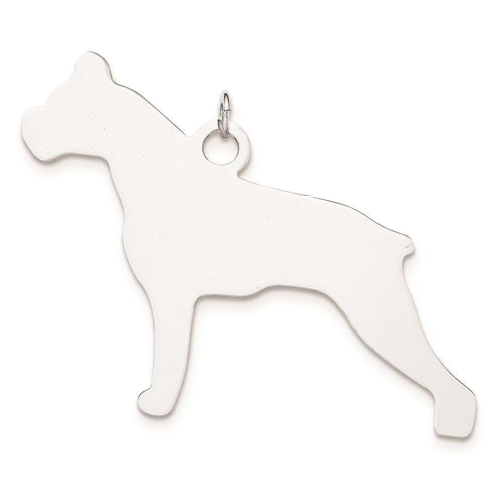 Sterling Silver Ss Toni Tails Engraveable Large Boxer Disc Charm