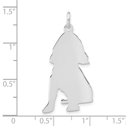 Sterling Silver Polished Engraveable Small Cocker Spaniel Disc Charm