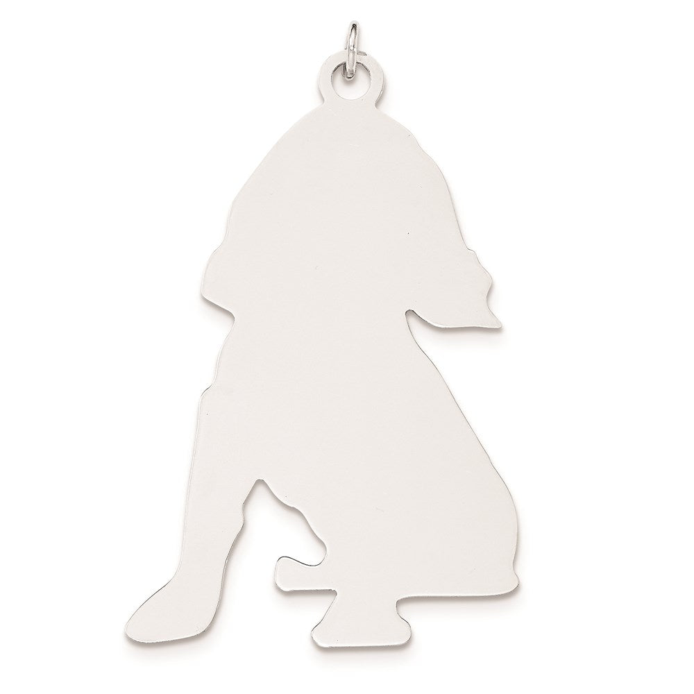 Sterling Silver Ss Toni Tails Engraveable Large Cocker Spaniel Disc Charm