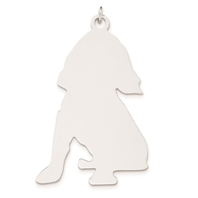 Sterling Silver Ss Toni Tails Engraveable Large Cocker Spaniel Disc Charm