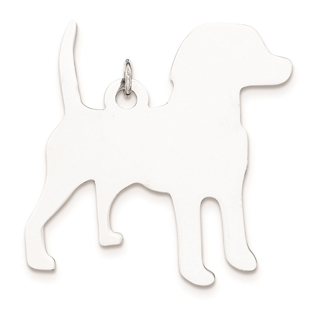 Sterling Silver Ss Toni Tails Engraveable Large Beagle Disc Charm