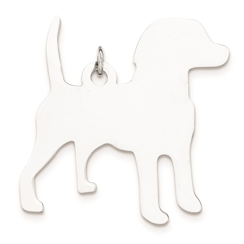 Sterling Silver Ss Toni Tails Engraveable Large Beagle Disc Charm