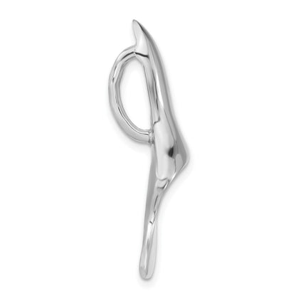 Sterling Silver Rhodium-Plated Polished Ribbon Slide