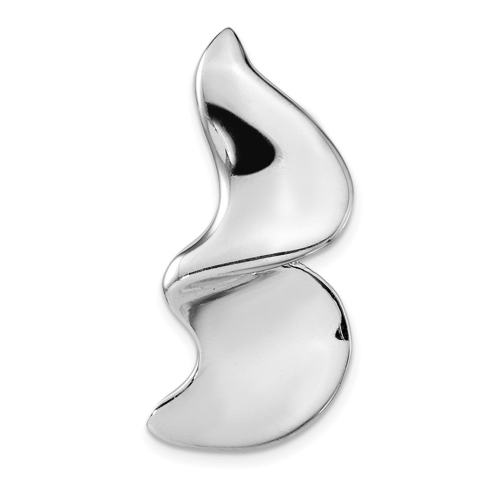 Sterling Silver Rhodium-Plated Polished Ribbon Slide