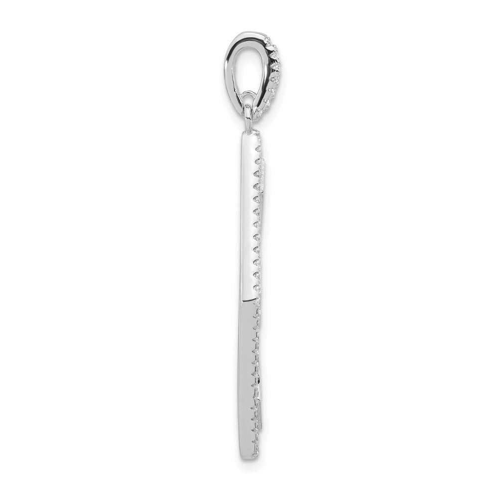 Sterling Silver Rhodium-Plated Fancy Cz Pendant