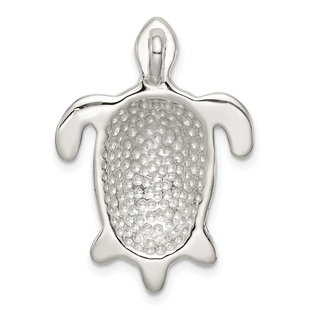 Sterling Silver Pink Mother Of Pearl Turtle Slide