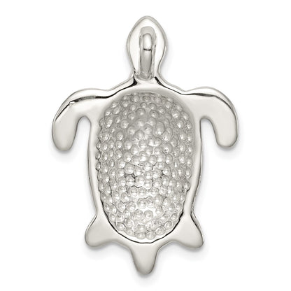 Sterling Silver Pink Mother Of Pearl Turtle Slide