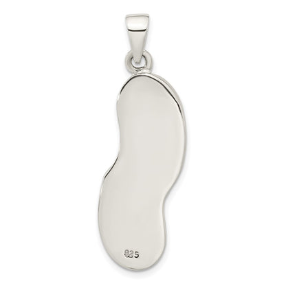 Sterling Silver Onyx And Mother Of Pearl Pendant