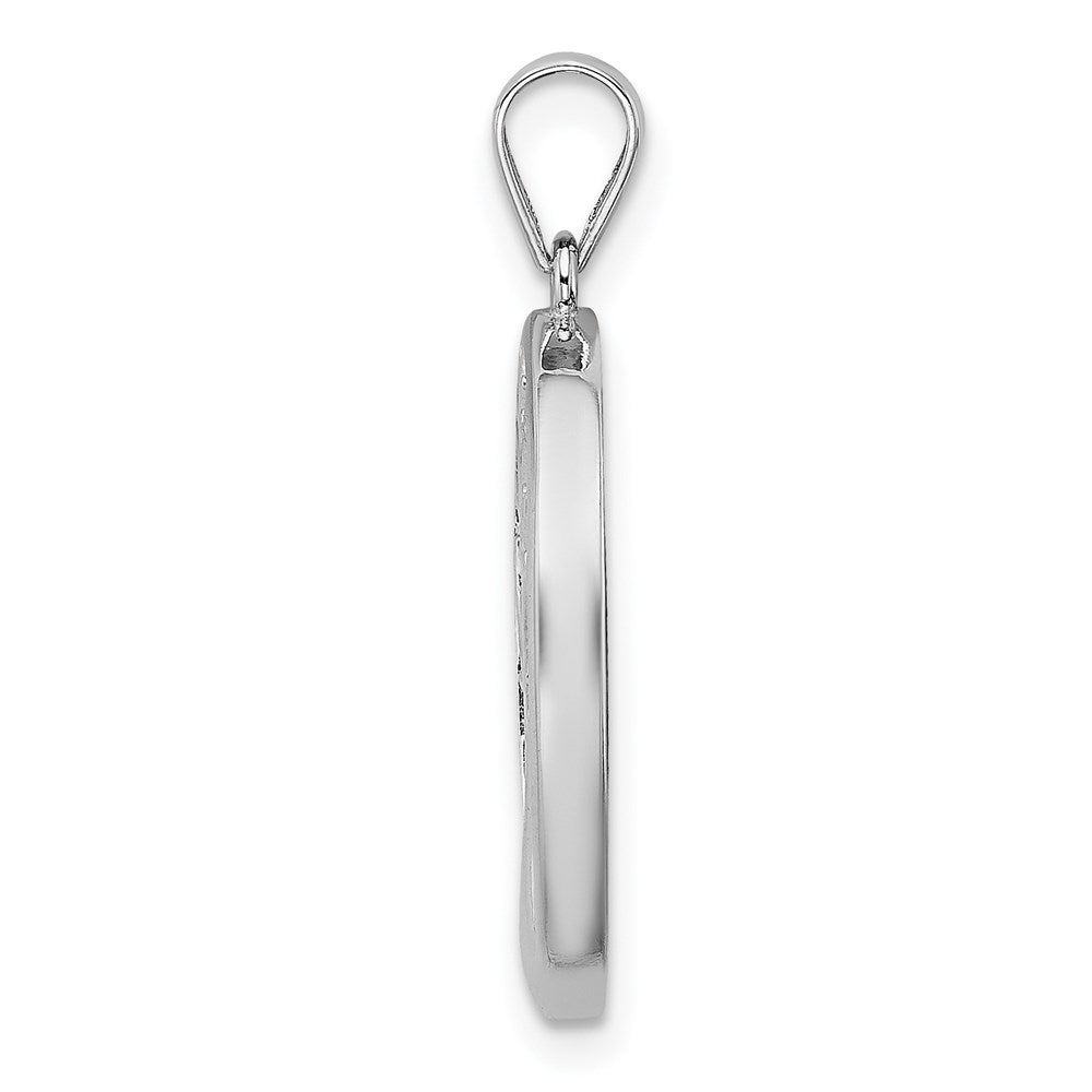 Sterling Silver Rhodium-Plated Created Opal Tree Of Life Oval Pendant