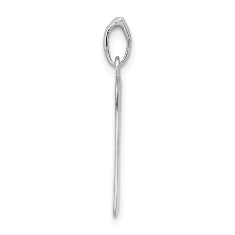 Sterling Silver Rhodium-Plated Polished Tree Cut-Out Charm