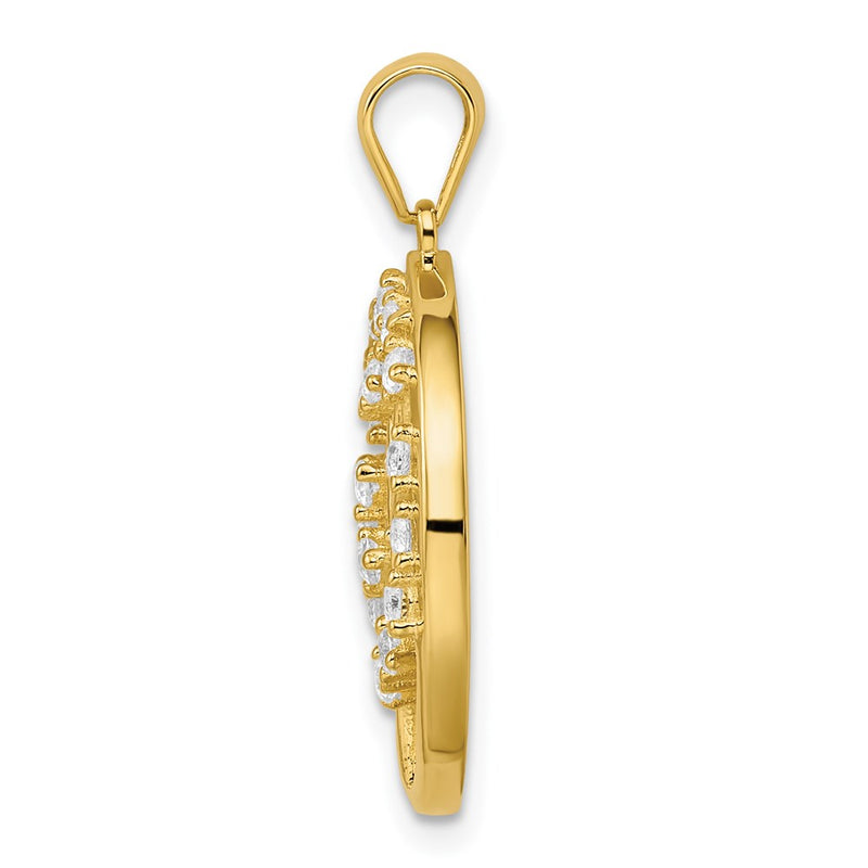 Sterling Silver Gold-Tone Created White Sapphire Tree Of Life Pendant