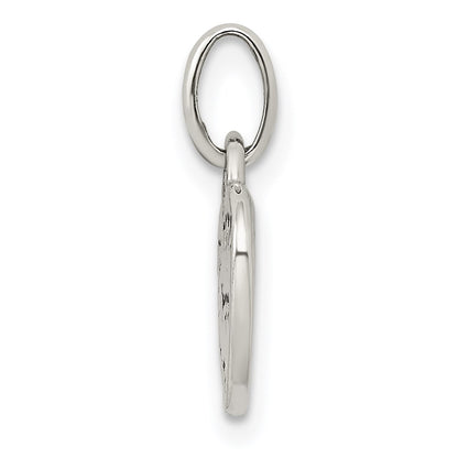 Sterling Silver Antiqued And Polished Hope Heart Charm