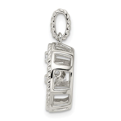 Sterling Silver Platinum-Plate & Gold-Tone Vibrant Swarovski Zirconia Penda