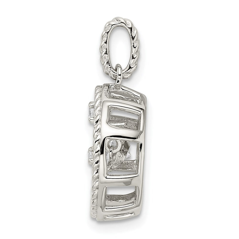 Sterling Silver Platinum-Plate & Gold-Tone Vibrant Swarovski Zirconia Penda