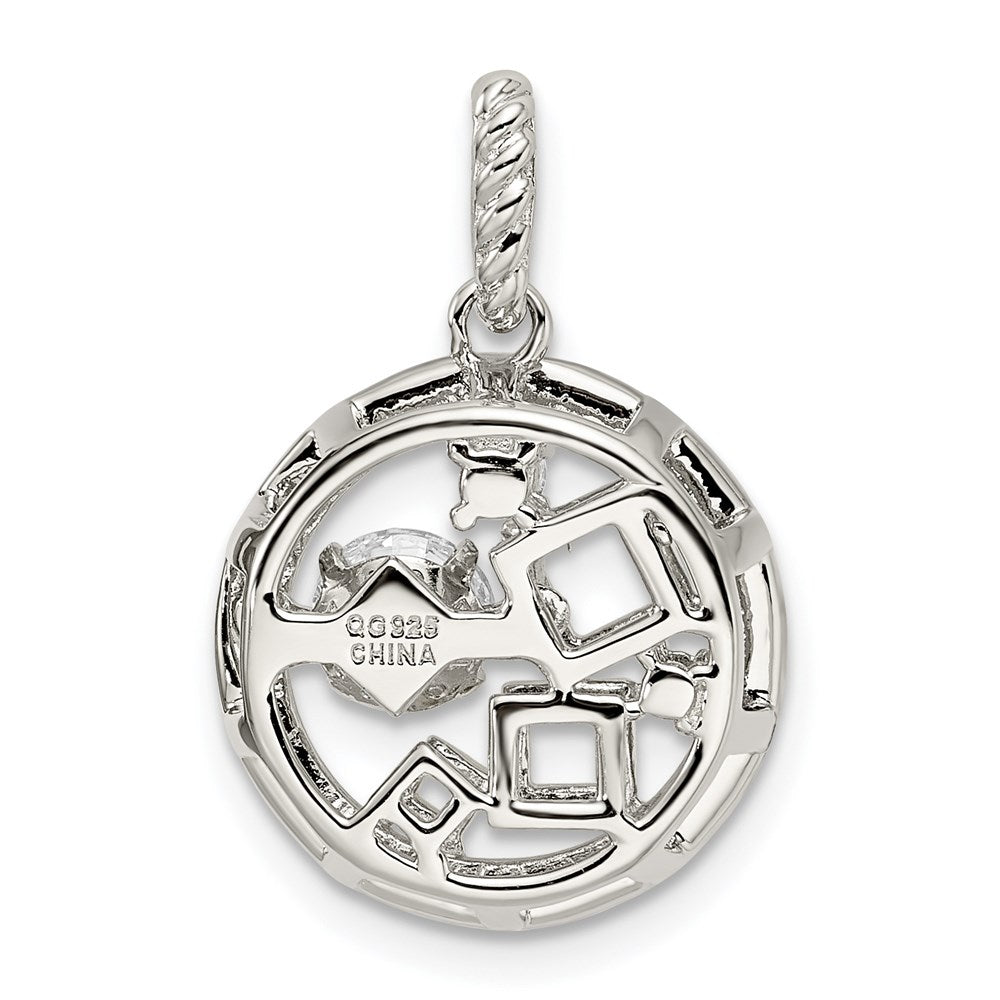 Sterling Silver Platinum-Plate & Gold-Tone Vibrant Swarovski Zirconia Penda
