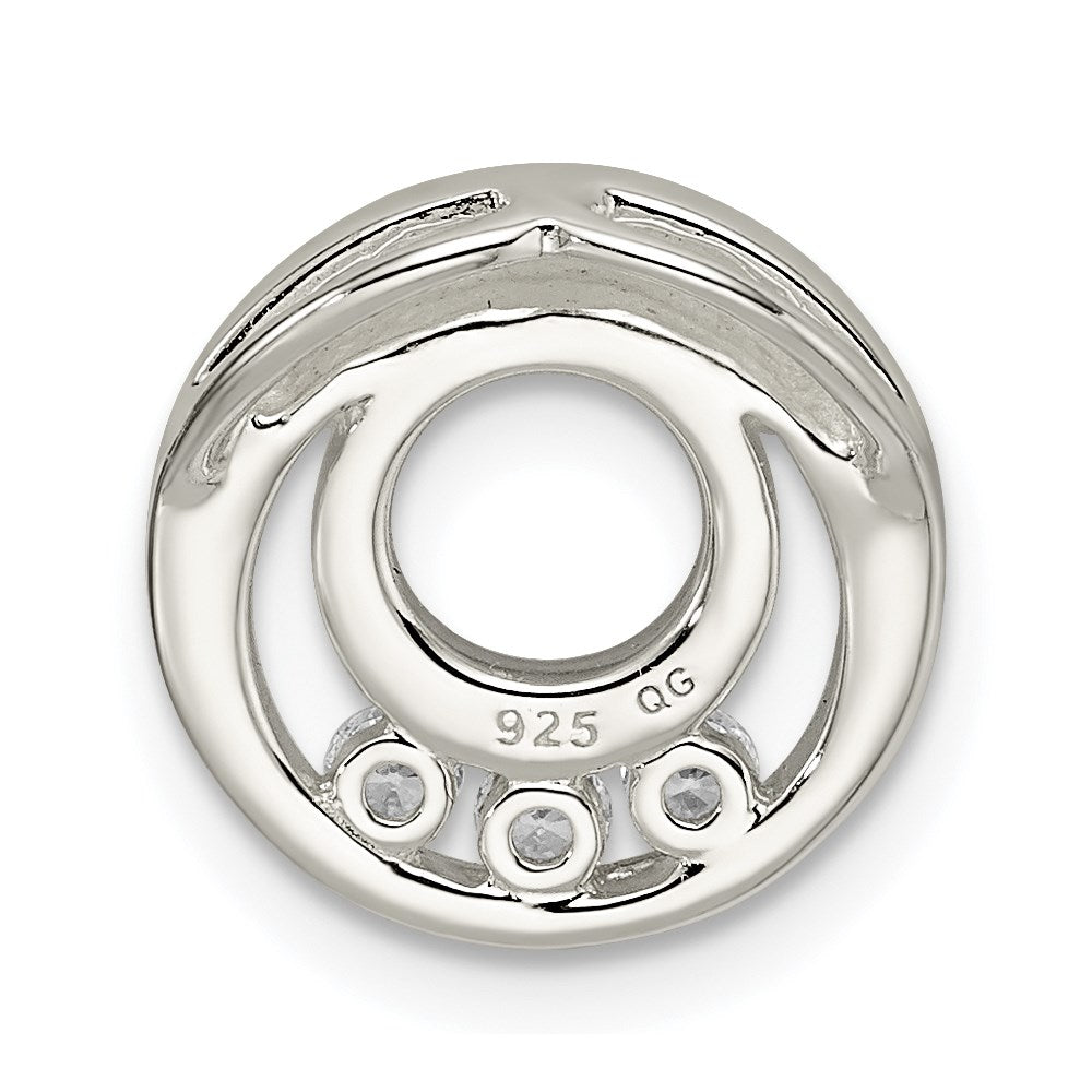 Sterling Silver Cz Slide Pendant