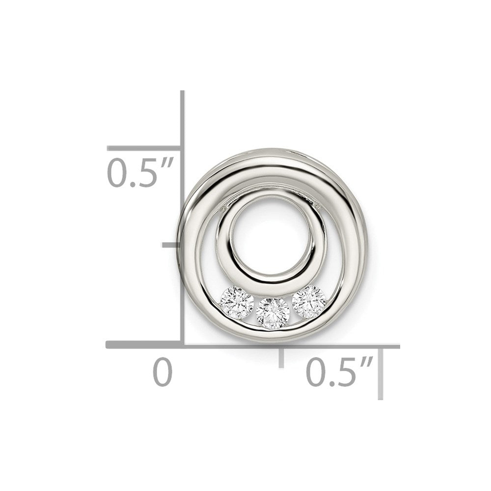 Sterling Silver Cz Slide Pendant