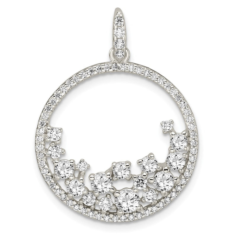 Sterling Silver Cz Circle Pendant